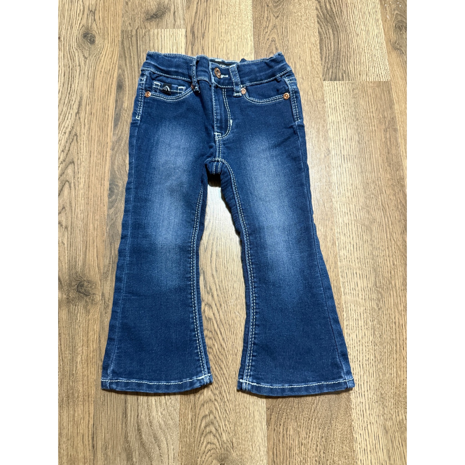 Jordache Bootcut Jeans Girls 2t Dark Blue Toddler Stretch Contrast Stitch